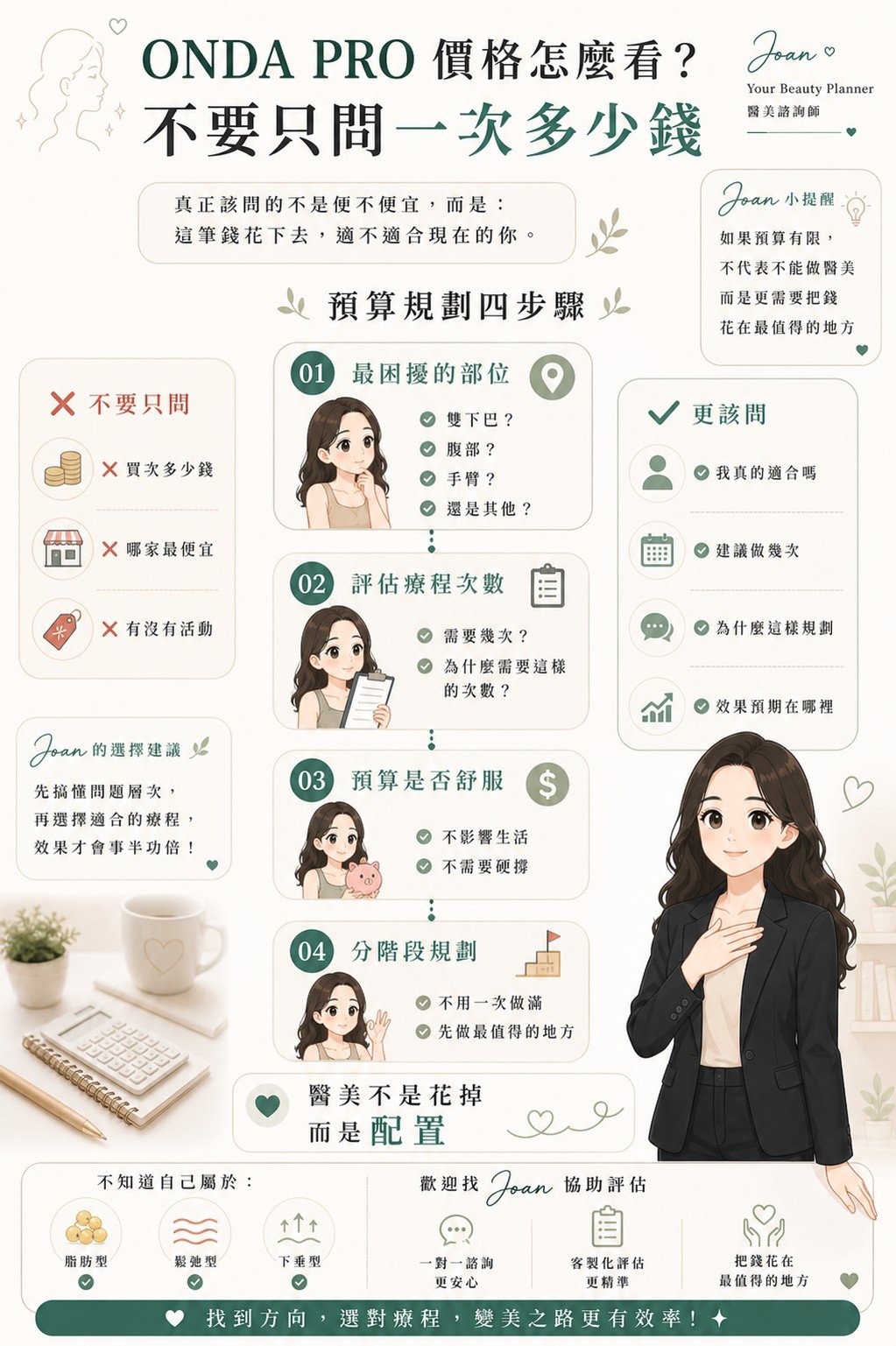 ONDA PRO 療程規劃與次數說明圖