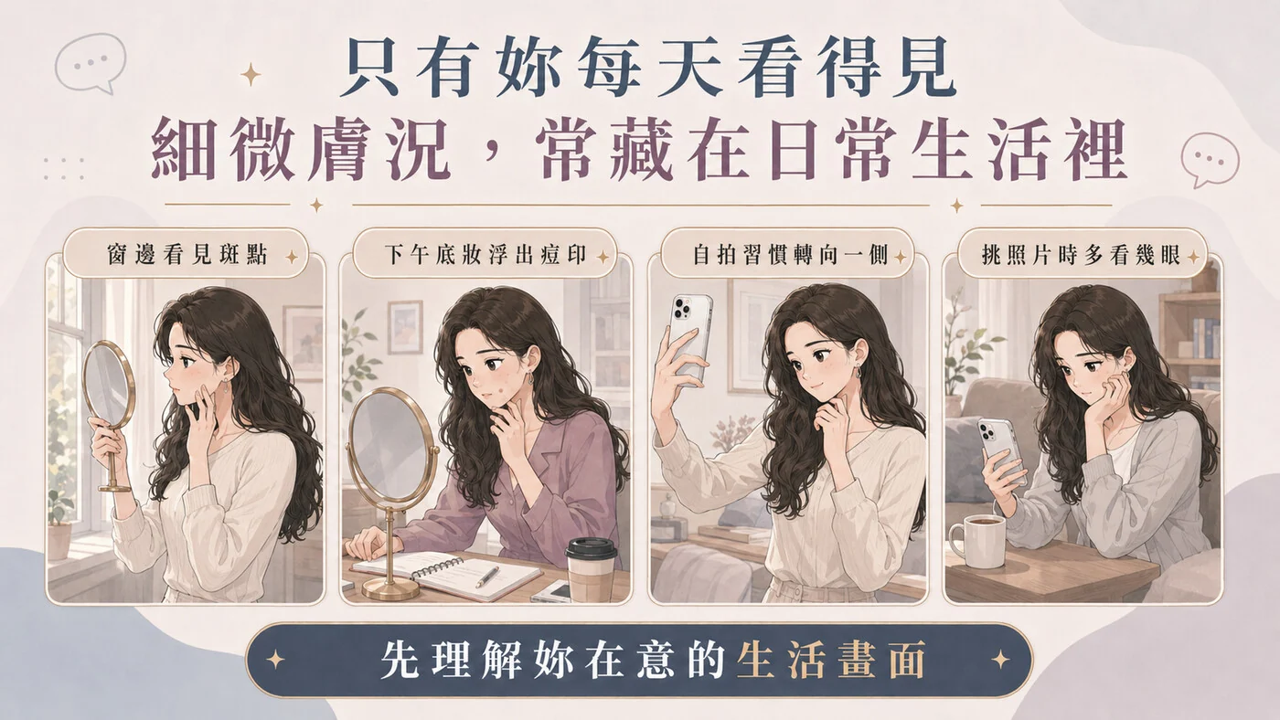 細微膚況藏在每天的生活畫面