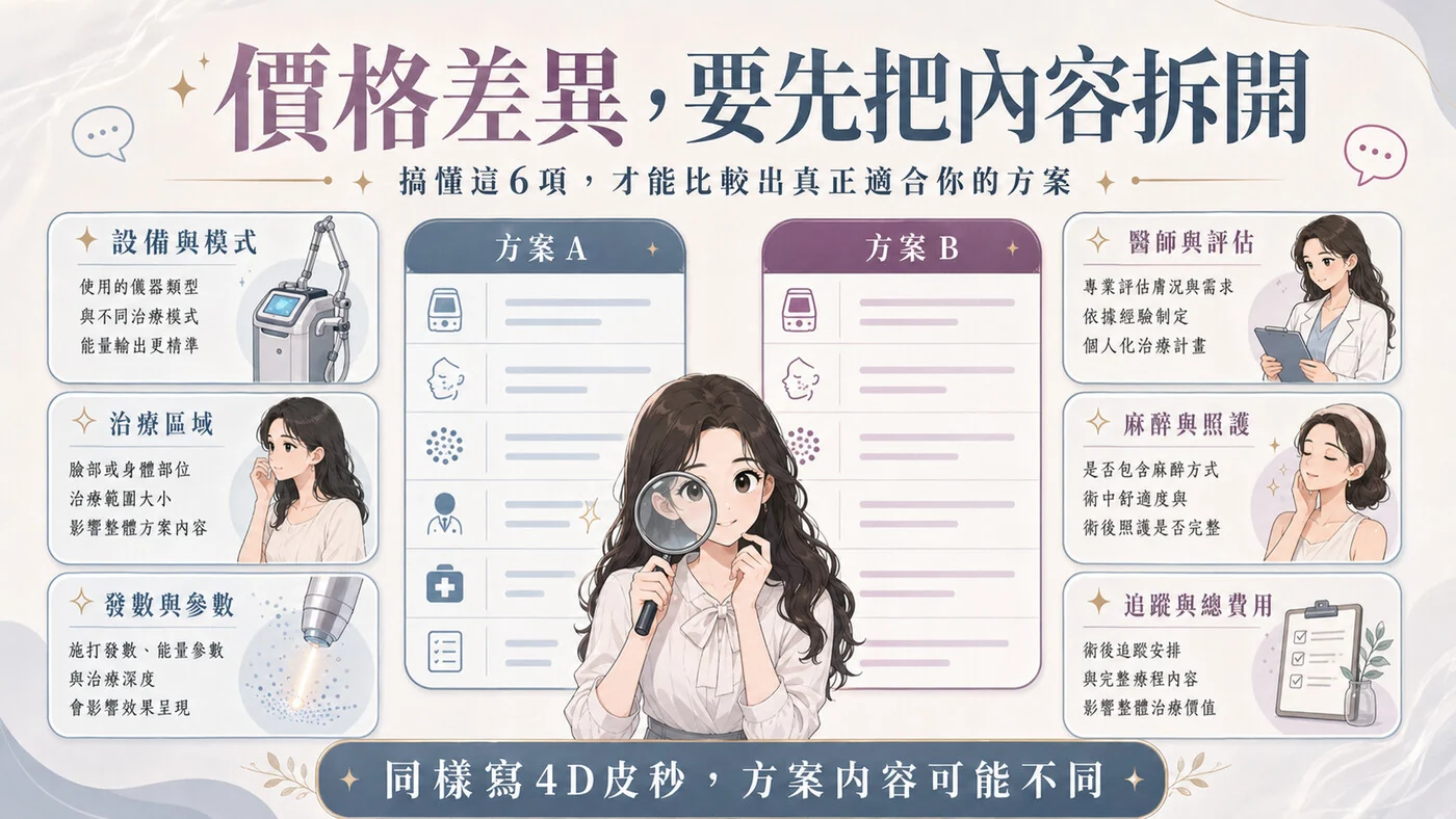 4D 皮秒價格內容拆解