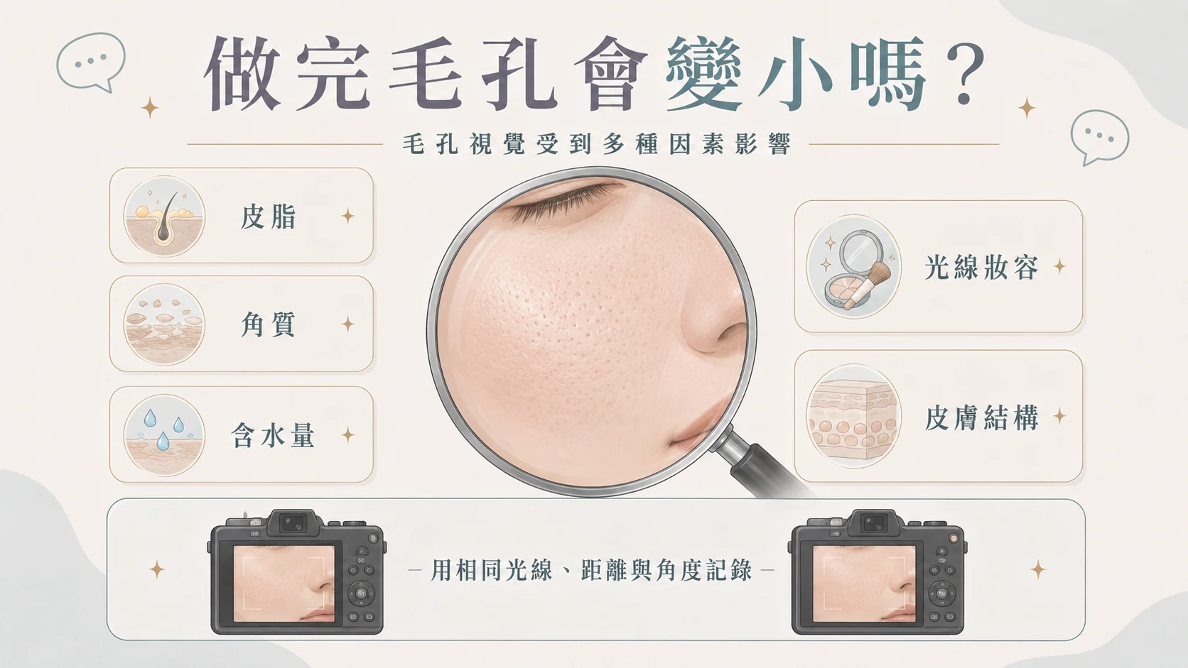 毛孔視覺受到多種因素影響