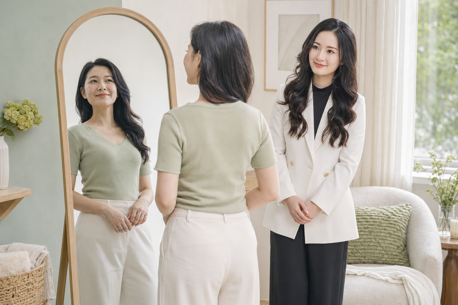 Joan 陪伴來訪者在鏡子前看見自己喜歡的樣子